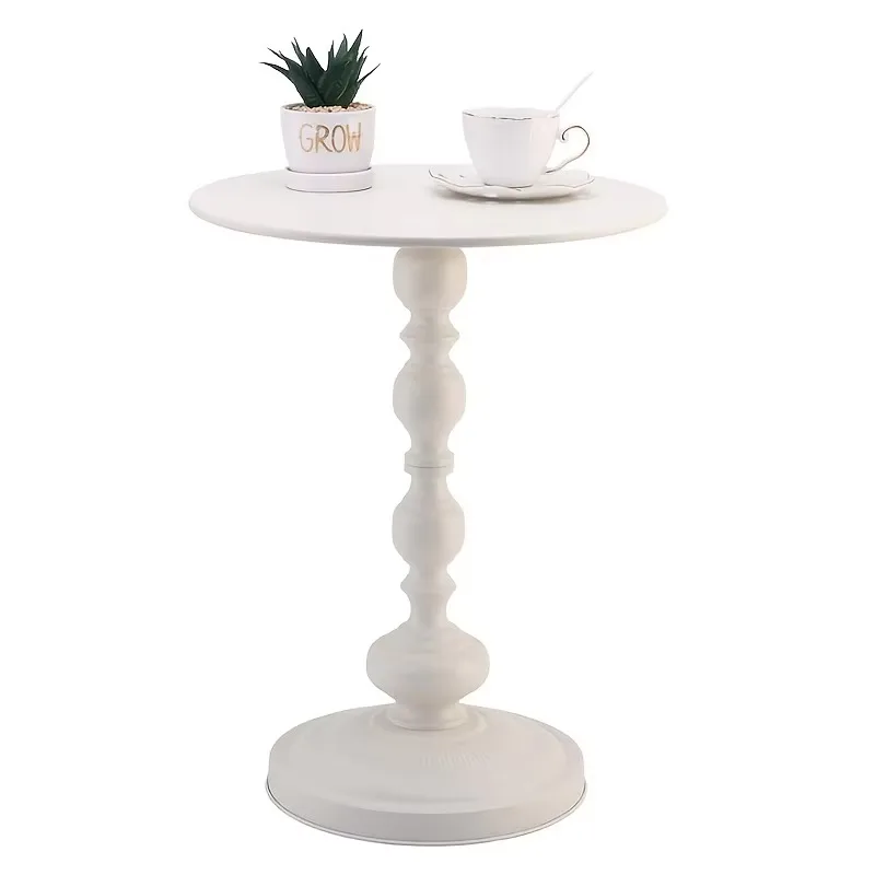 Modern coffee furniture sofa living room wrought iron light luxury marble retro round metal side table bedroom