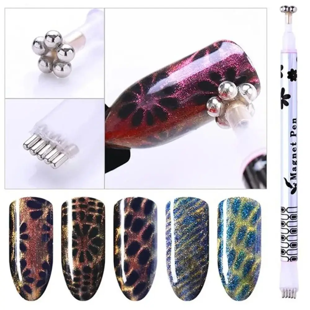 Gifts Double Ended Cat Eye Magnet Pen 3D Line Strong Magnetic Pen Cat Eye Magnetic Stick Flower Nail Magnetic Stick