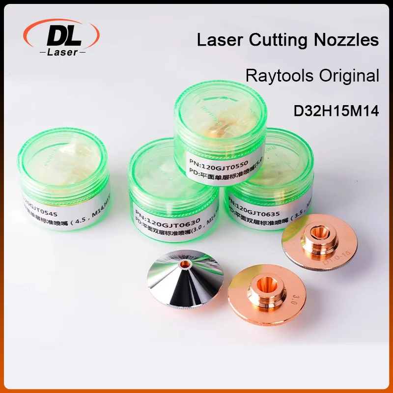 Original Raytools Laser Nozzles Single/Double Layers Dia.32mm H15 M14 Caliber 0.8-5.0 For Fiber Laser Nozlle Cutting Head