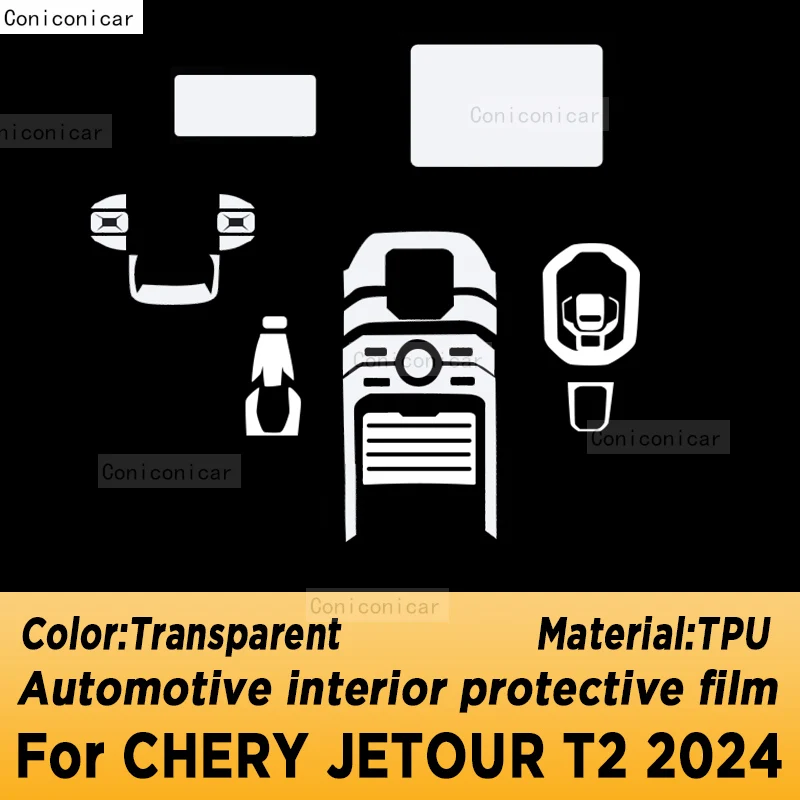 For CHERY JETOUR T2 2024 Gearbox Panel Navigation Automotive Interior Screen TPU Protective Film Cover Anti-Scratch Accessories