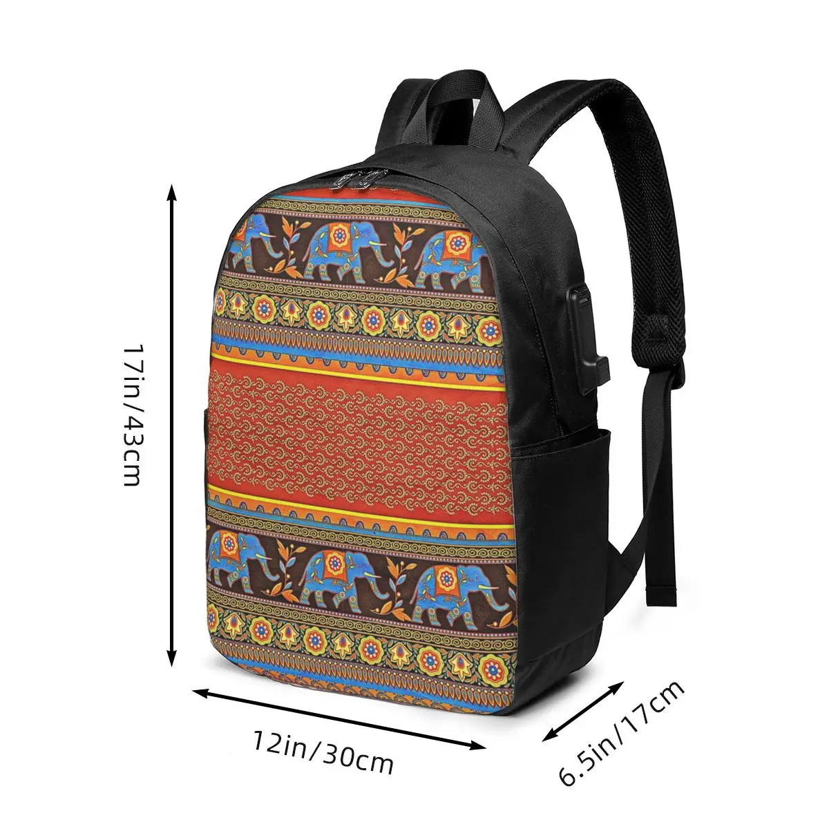 Colorful Fantasy Ethnic Style Elephant Backpack Travel Notebook Bag Computer College Student School Bag Laptop Shoulder Bags