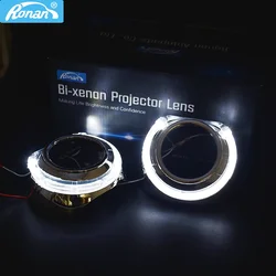 Ronan 3.0inch LED Angel Eyes Shrouds for Hella Q5 WST Projector Lens Cover Shrouds Car Headlight Upgrade Decoration
