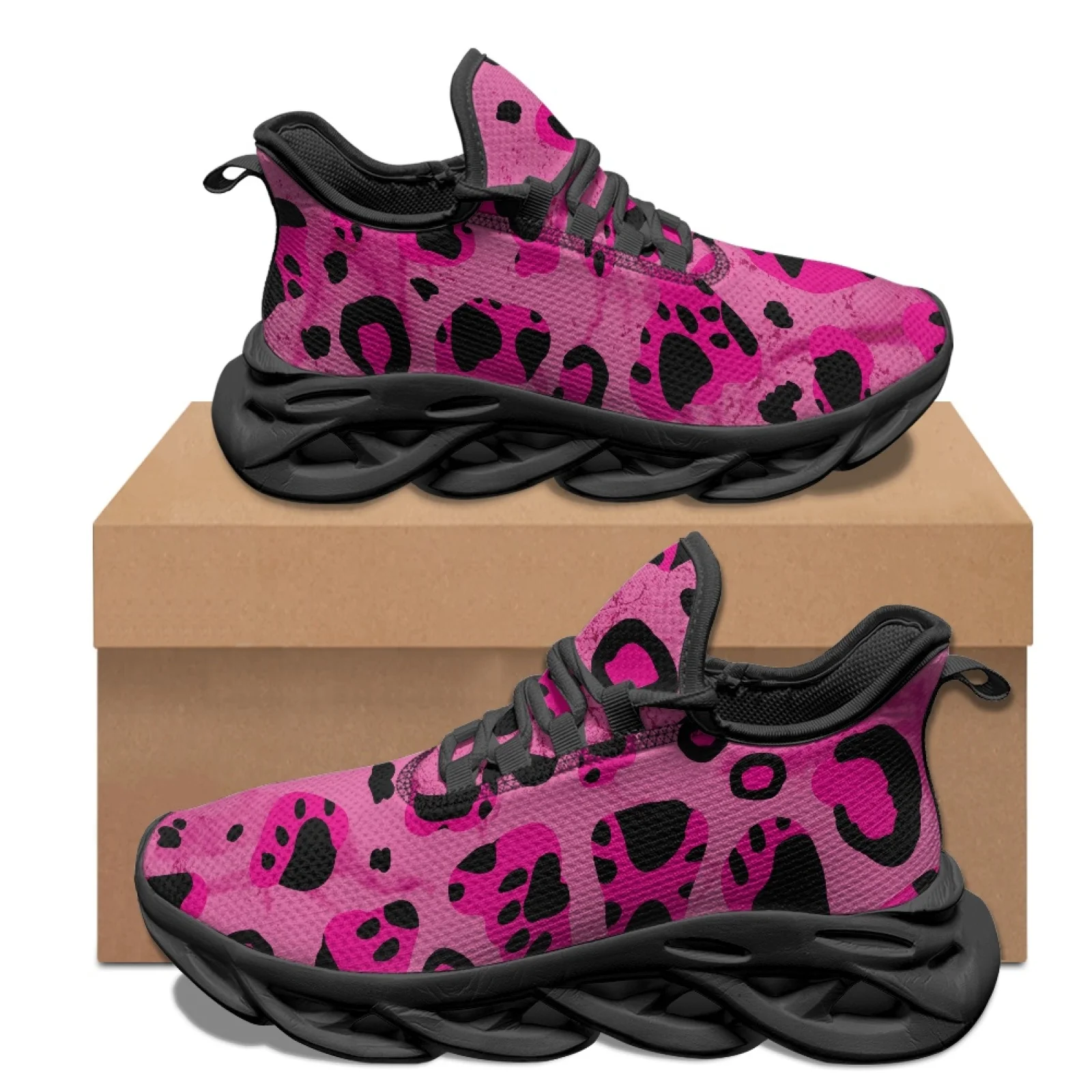 PENSTROLL PENSTROLL Paw Print Leopard Blade Shoes Mesh & EVA Jogging Trainers Breathable for Unisex 2026 New All Season