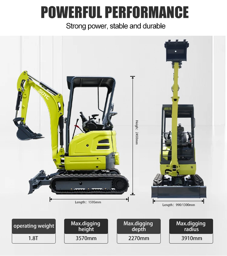 Kostenloser Versand: Mini-Bagger, Hydraulisch, Euro 5, CE, EPA, Diesel, Maßgefertigt, Landwirtschaftlicher Kleinbagger, Raupenbagger für die Landwirtschaft – Detail 5