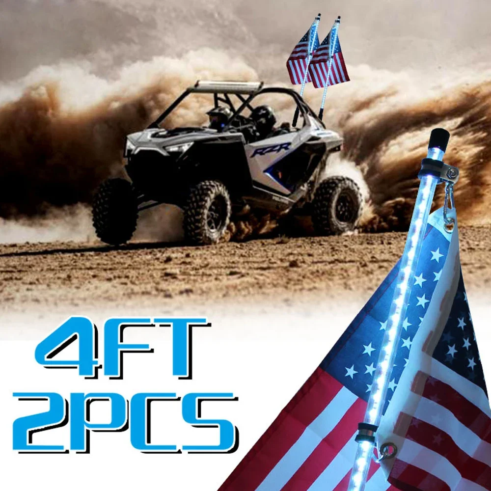 2FT 3 FT 4FT 5FT Whip Light LED Flag Pole Safety Antenna Whip Lights for Sand Dune Buggy UTV ATV Truck for jeep for Sand Rails
