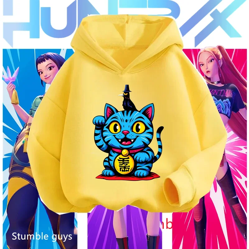 

Kpop Demon Hunters Boys Hoodie Kids Halloween Sweatshirt Soft Warm Fashion Anime Print Comfortable Hoodie​