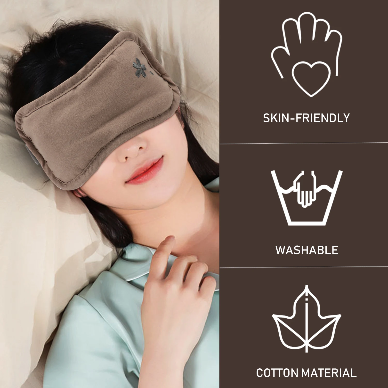 

Weighted Sleep Eye Mask Eye Care Compression Pads Filled with Massaging Beads Light Blocking Sleep Aid Relaxation Meditation