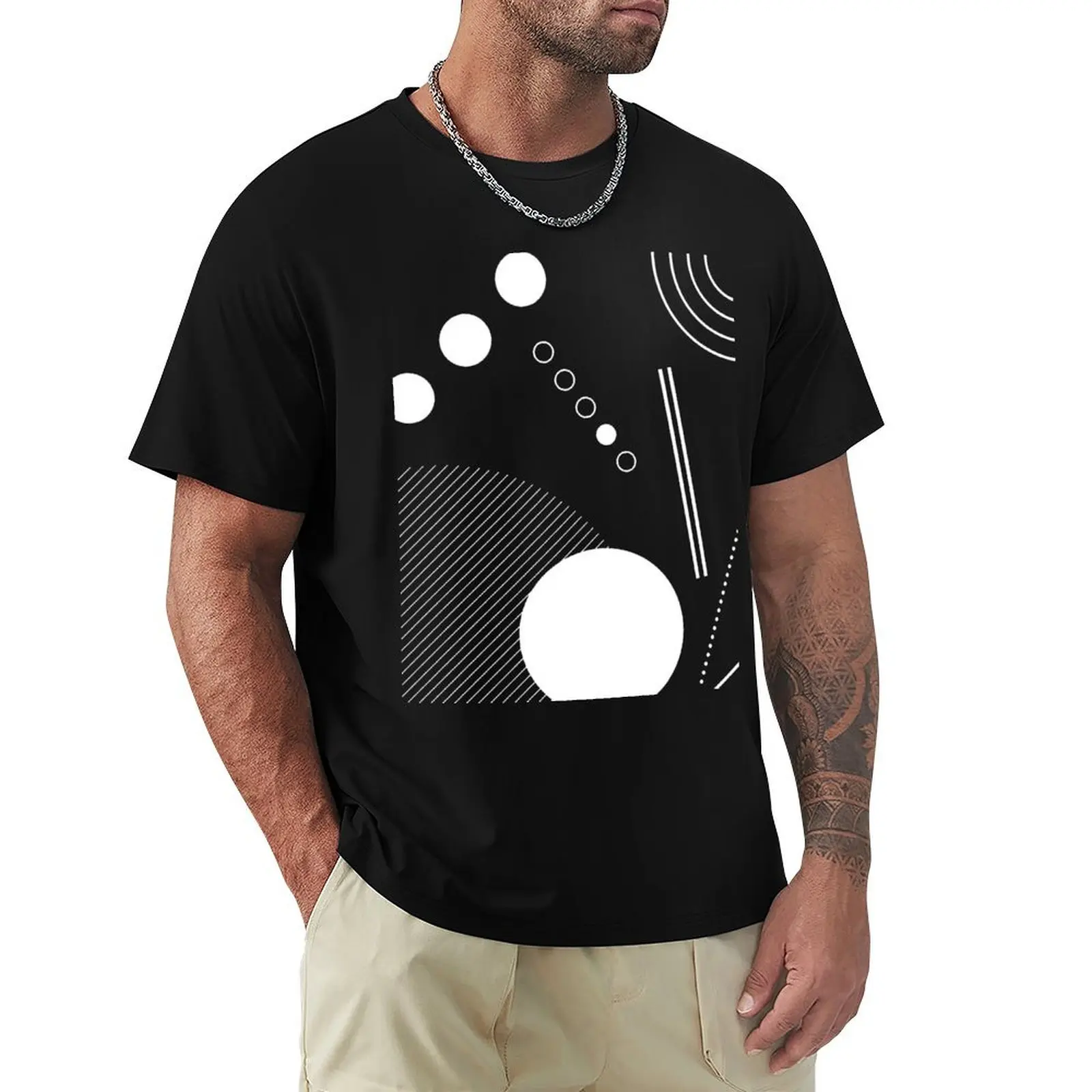 

Abstract Circles and Lines Design T-Shirt aesthetic clothes for a boy Men's t shirts