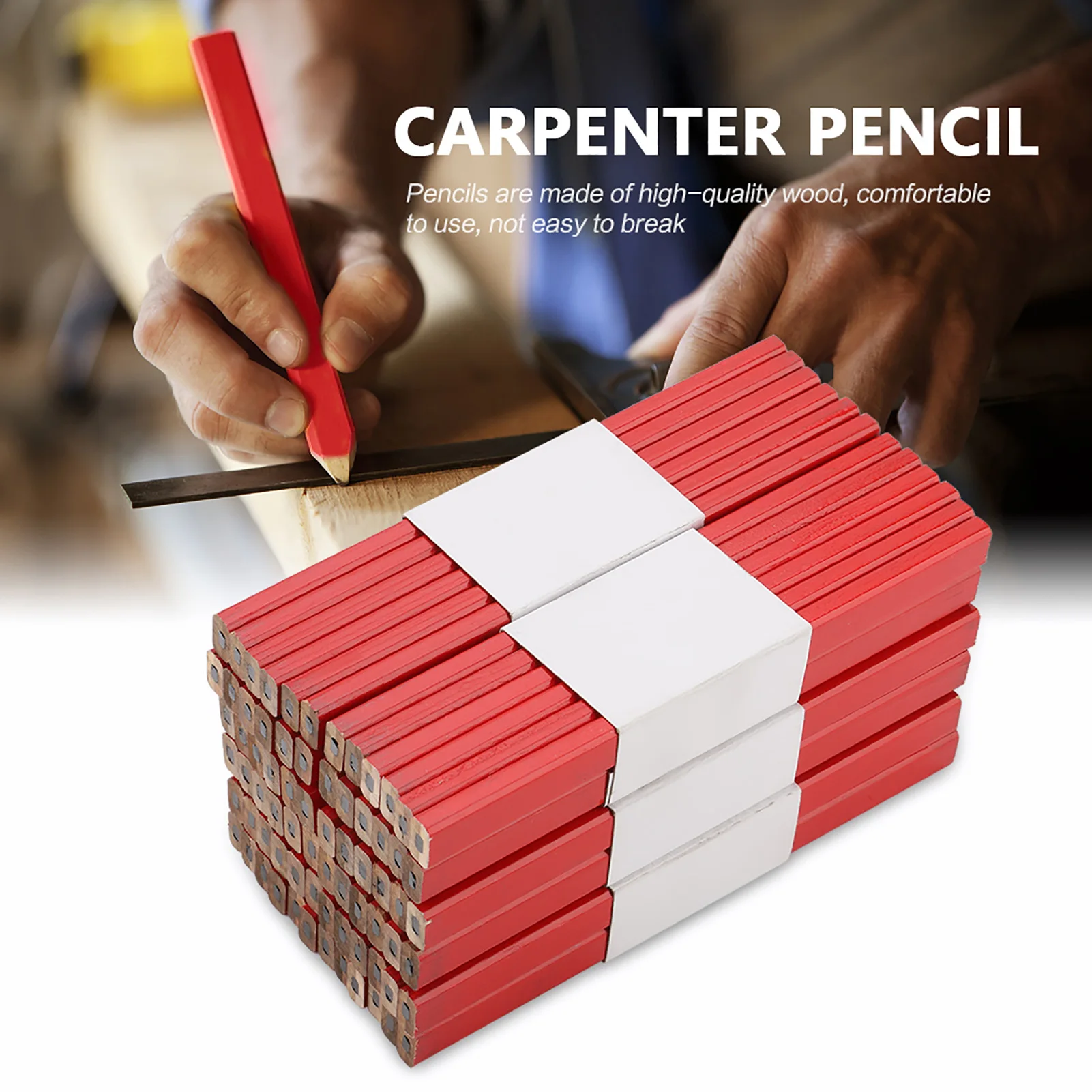 

Carpenter Pencil Hard Lead Carpenter Pencil 175mm Octagonal Red Hard Black Carpenter Pencil Woodworking Marking Tool