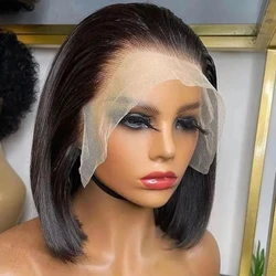 Bone Straight Bob Wig Lace Front Human Hair Wigs for Women Pre-Plucked 13x4 Transparent Lace Frontal Wig Short Bob Wigs