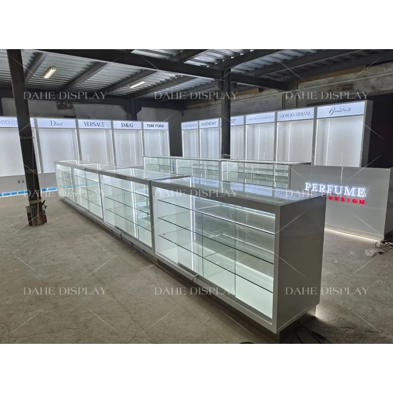 custom.Perfume Shop Interior Design Perfume Store Display Showcases Cosmetic Skincare Store Display Counter Glass Cabinet Pe