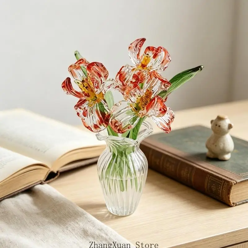 Glasimitationen von Blumen in zeitgenössischen Vasen für die Tischdekoration 3XUF – Detail 4