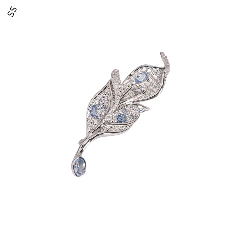 Sterling Silver Maple Leaf Brooch for Women 925 Silver Gold Plated Summer Anti-slip High-grade Corsage Pin Clothing Accessories