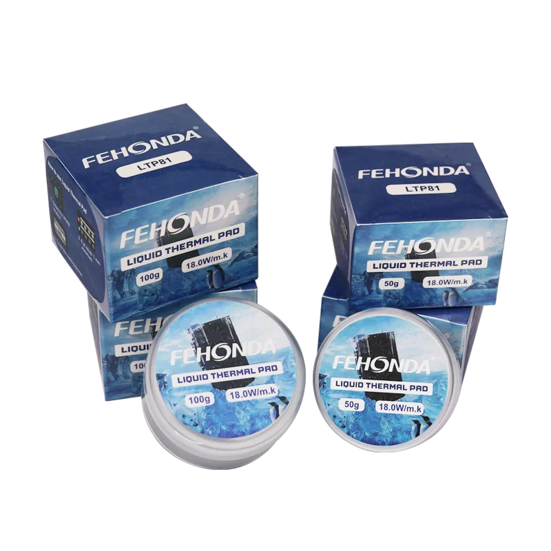 Imagem -05 - Almofada Térmica Líquida 50g 100g 18w Fehonda Ltp81 Massa Térmica Gpu Vram