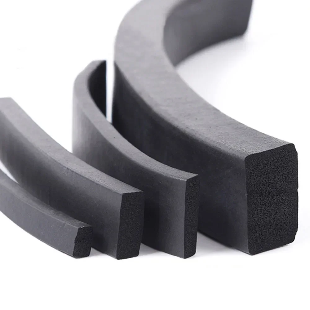 Black EPDM Rubber Foam Sealing Strip Square Sponge Gasket For Cabinet Door Seal Thick 3/5/10mm Width 5/10/15/20/25/30/35/40/50mm