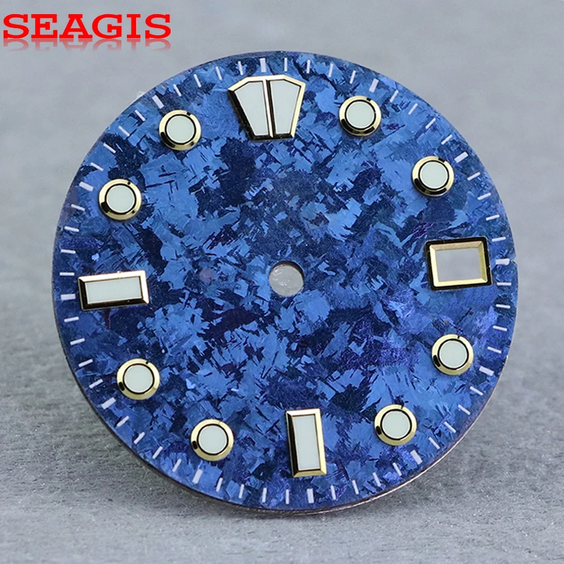 

SEAGIS Ice Crystal Ti красочный циферблат 28,5 мм BGW9 Lume NH35 циферблат мод без логотипа циферблат детали для часов аксессуары