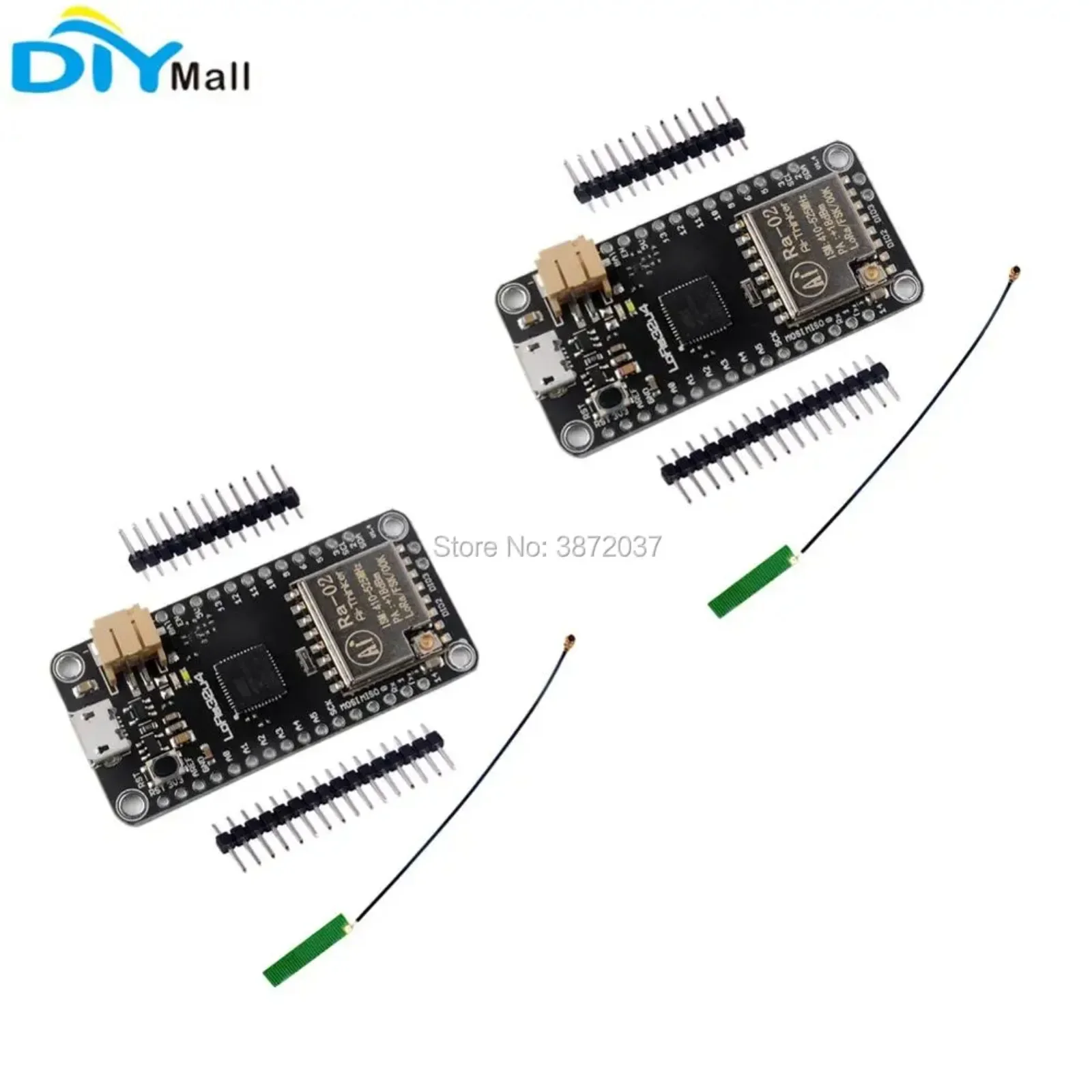 2PCS 433MHz LoRa Development Board with WiFi Transceiver Module and 1.13 Antenna for Wireless Projects