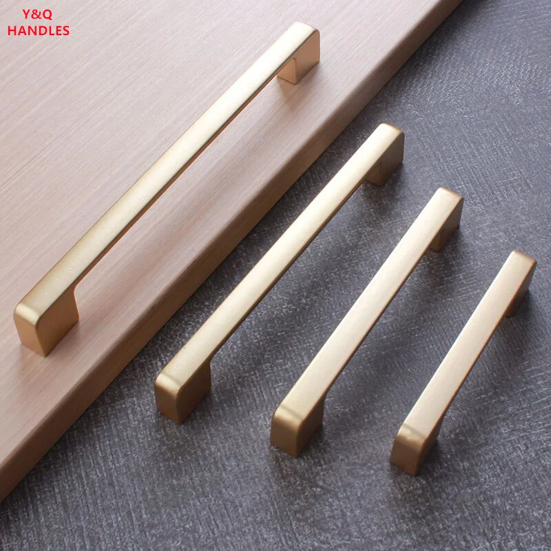 Tiradores de cajón para muebles de cocina, Pomo de puerta, perilla de cocina, Hardware de simplicidad dorada