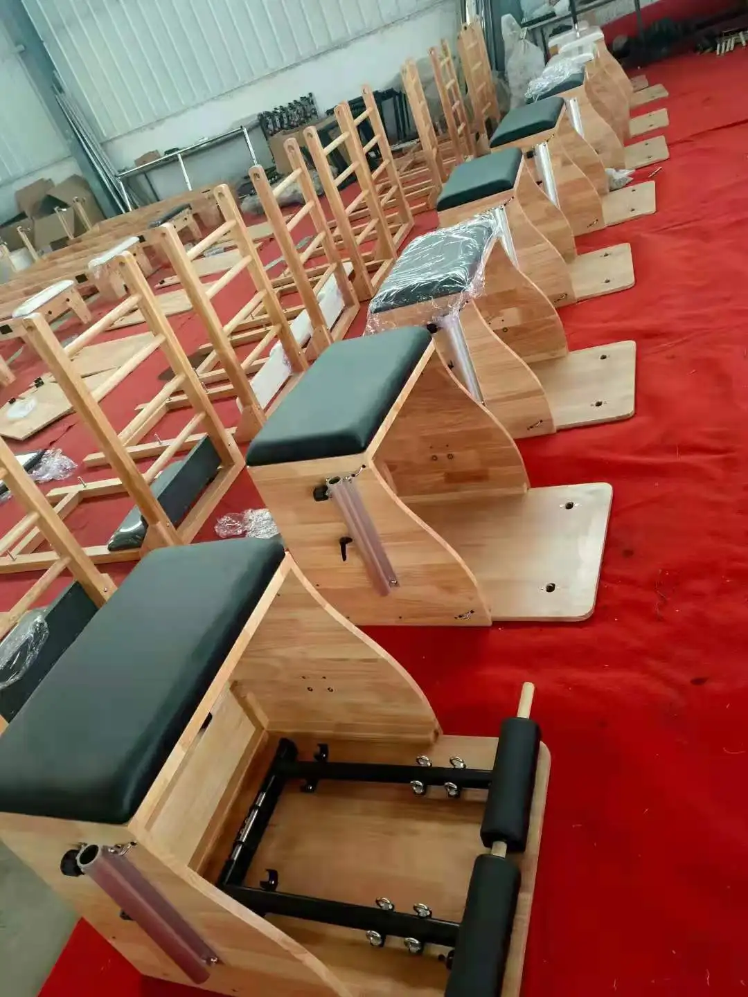 DEREN Stable Wooden Wunda Pilates Chair Sports Studio and Home Use Pro Chair with Spring Reformer for Pilates Reformers
