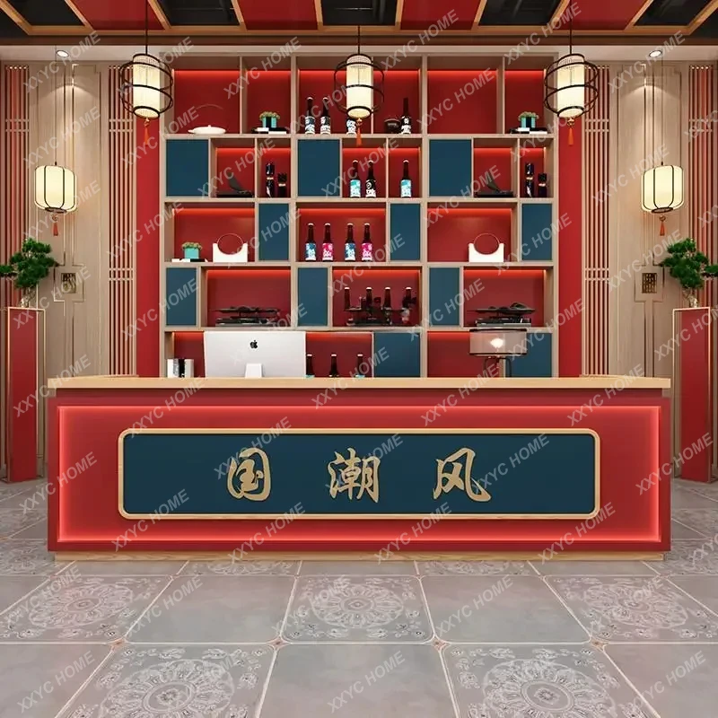 Wedding supplies bar front desk, hot pot restaurant barbecue shop checkout page reception desk