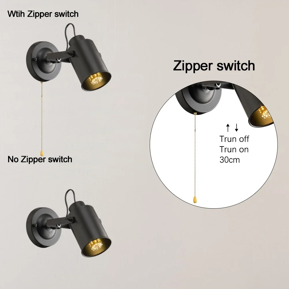 Retro With switch Wall Lamp Vintage Industrial Wall Lamps Iron Loft Sconce Wall Lights Bedroom Lamp Bar Cafe Home Decor Light