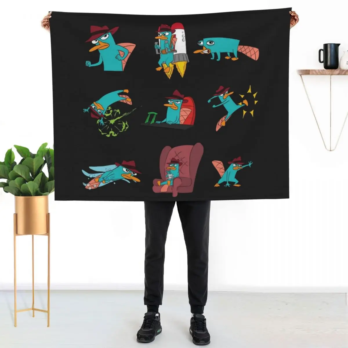 You Can Call Him Agent P Throw Blanket valentine gift ideas Custom cosplay anime Comforter funny gift Heavy Blankets