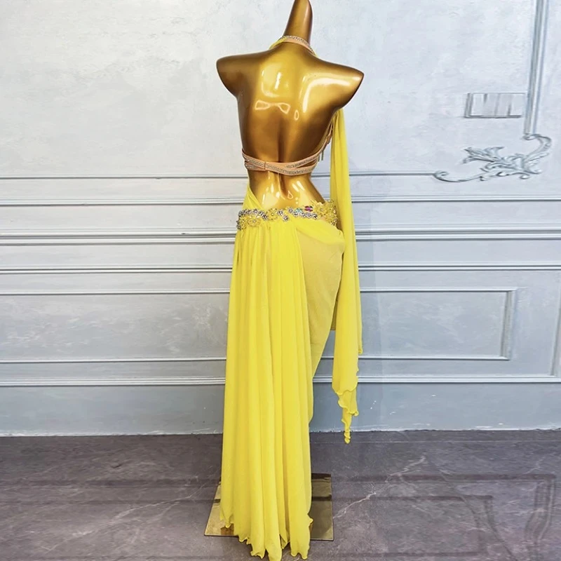 Traje de actuación de danza Oriental para adultos, ropa de competición profesional para bailarina del vientre, trajes elegantes de danza del vientre
