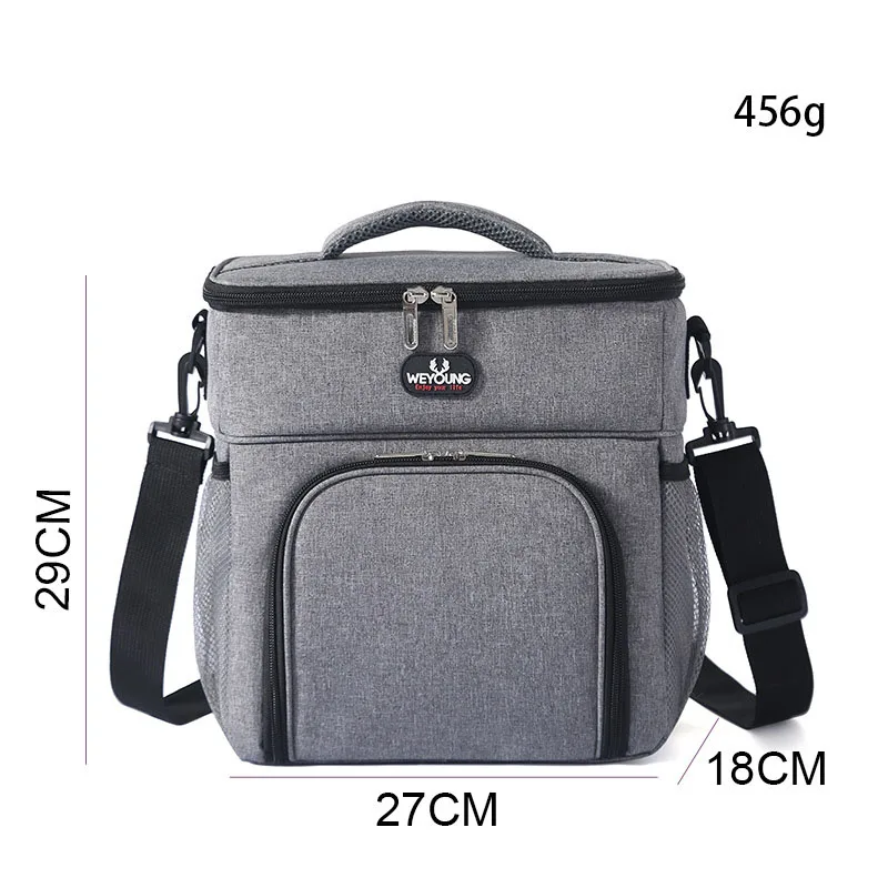 Multifunctional Double Layers Tote Cooler Lunch Bags for Women Men Large Capacity Travel Picnic Lunch Box with Shoulder Strap