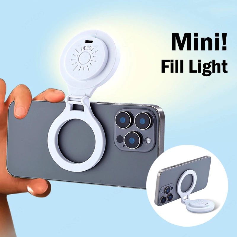 

STTKGZD Magnetic Phone Selfie Fill Light Portable Phone Holder Folding Adjustable LED Soft Light Shooting Aid Versatile Design