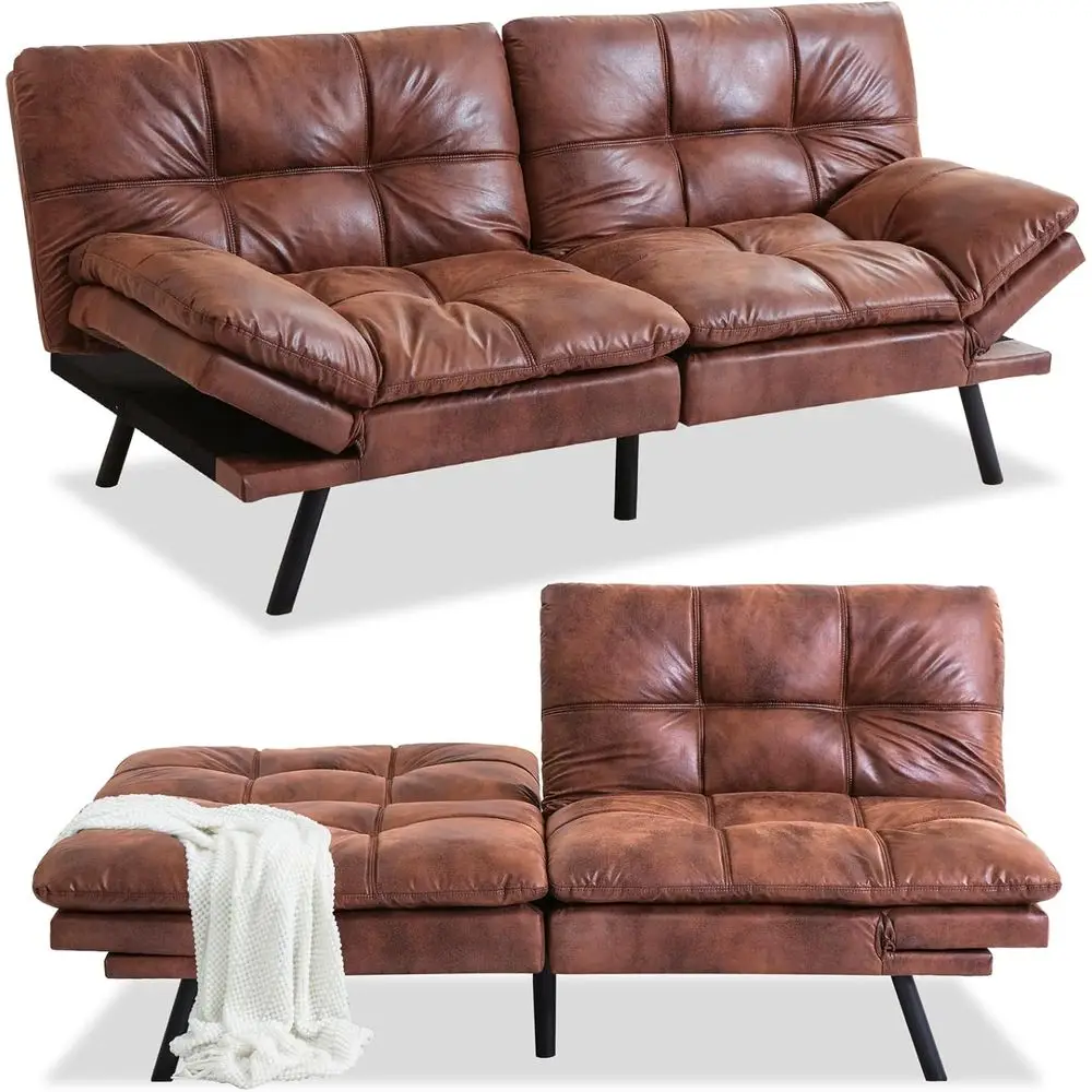 

Диван-кровать, раскладной диван, с эффектом памяти, регулируемые подлокотники и спинка, комплекты футона из искусственной кожи для небольших жилых помещений