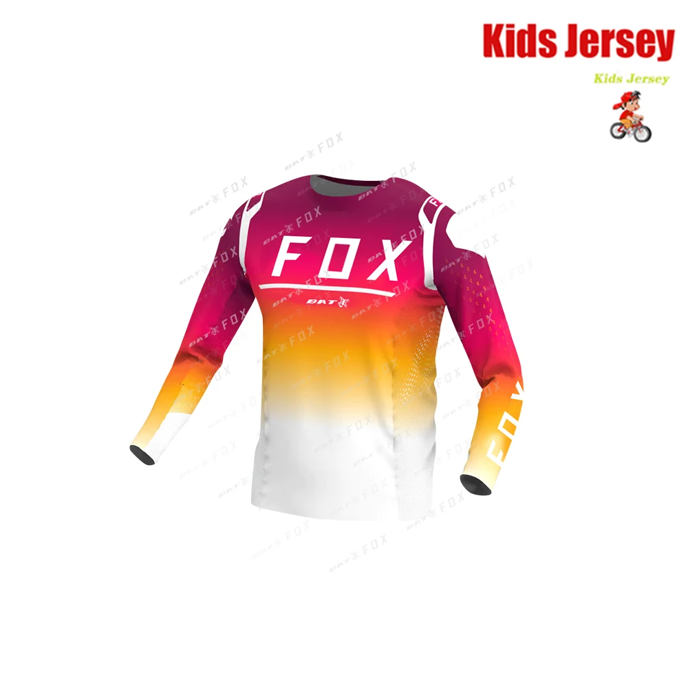 Nietoperz FOX dziecięca koszulka Motocross koszulka zjazdowa bez wyścigi drogowe t-shirt szybkoschnąca dziecięca koszulka na rower górski