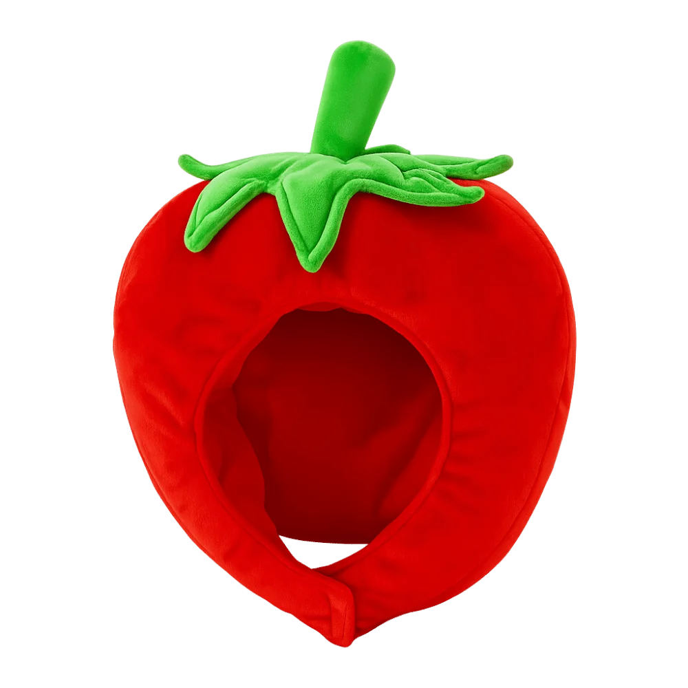 Funny Cartoon Design Fruit Hat Adjustable Soft Orange Hat Strawberry Hat Cosplay Headgear