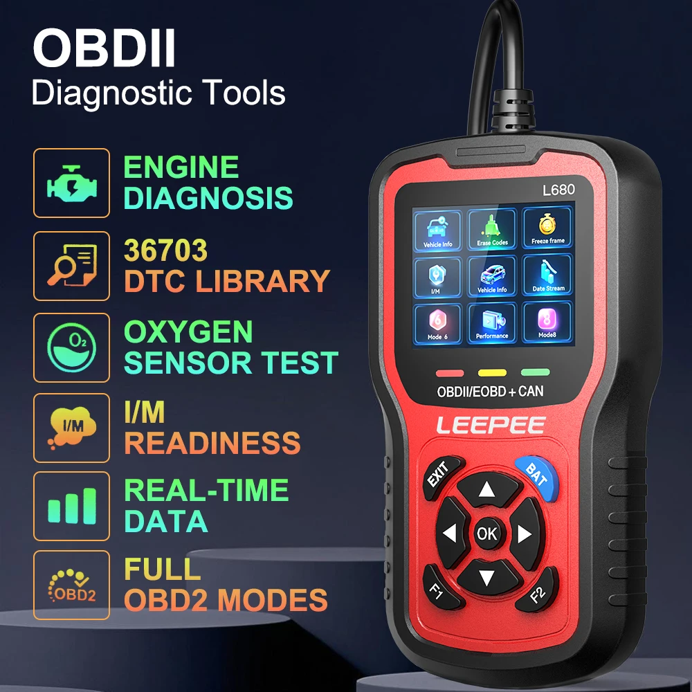 

Тестер батареи OBD II EOBD сканер автомобильные диагностические инструменты универсальный L680 Cloud Print Check система двигателя автомобильный считыватель кодов OBD2