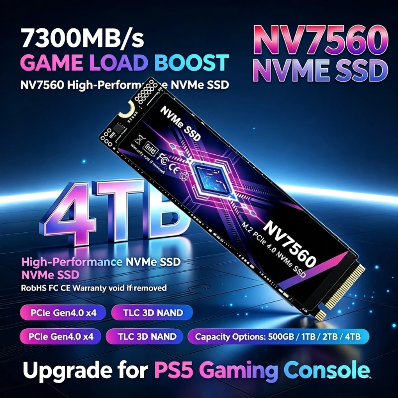 NV7560 NVMe SSD PCIe Gen4 M.2 2280 SSD High Performance Internal Drive 500GB 1TB 2TB 4TB Storage Upgrade For PS5 Desktop Laptop