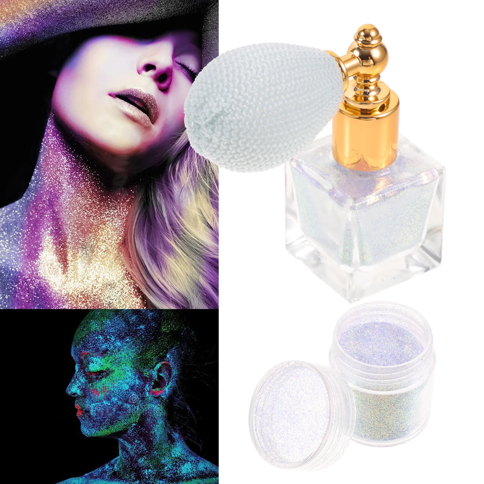 

1Set Glitter Body Spray for Face Shiny Highlighter Powder Sprayer Easy One Hand Operation Portable Makeup