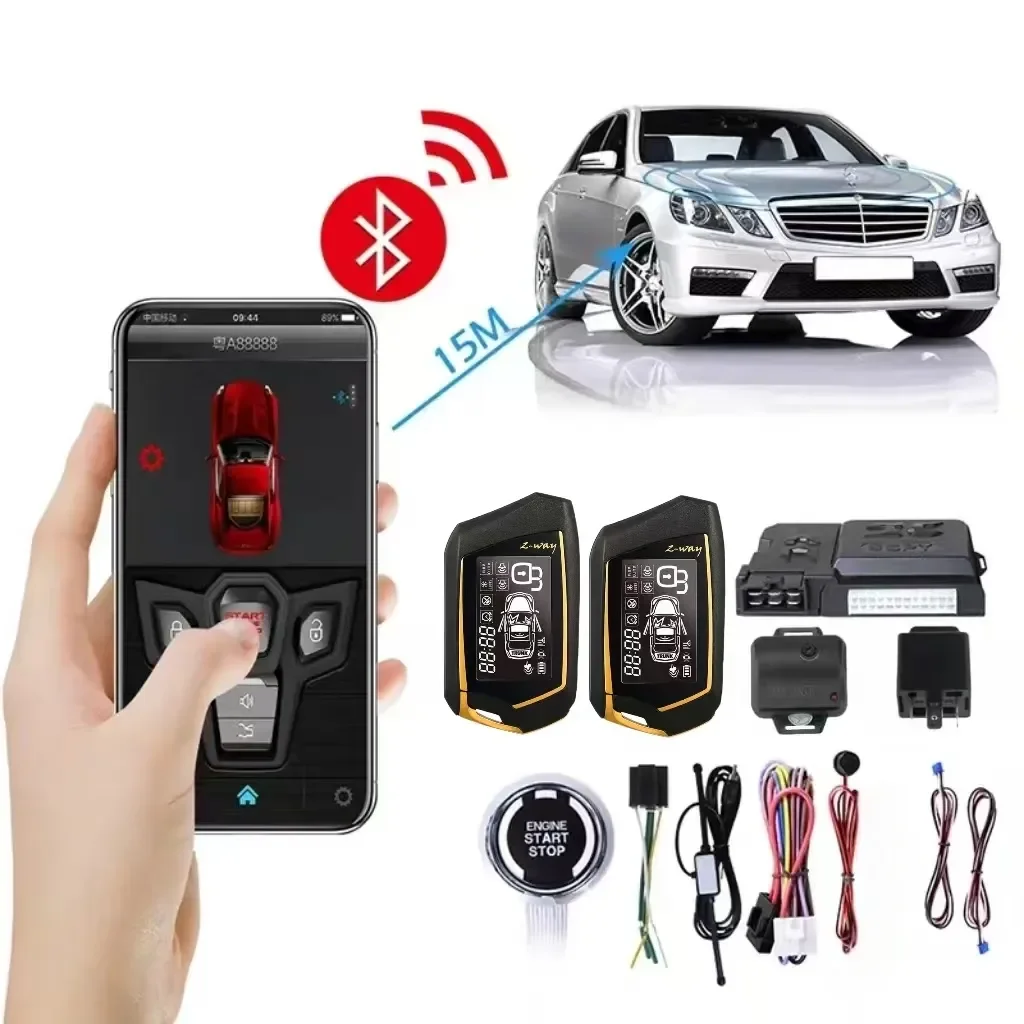 Universal Car Alarm Auto Start Stop System Remote Control Engine Ignition Autostart Kit Keyless Push Start System Car Accessory