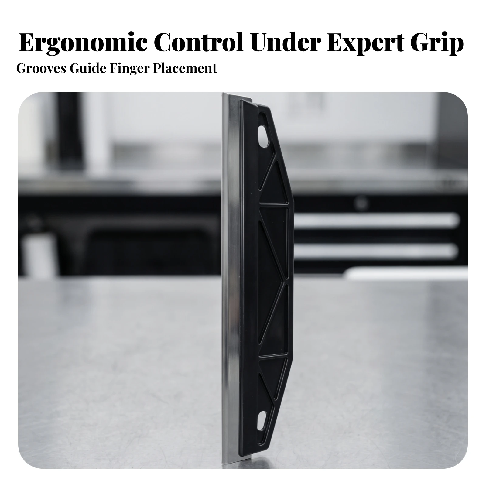 Tool Easy-Grip Trapezoid Scraper with Metal Edge Smoothing Tool with Cutout Handle Slim for Installers