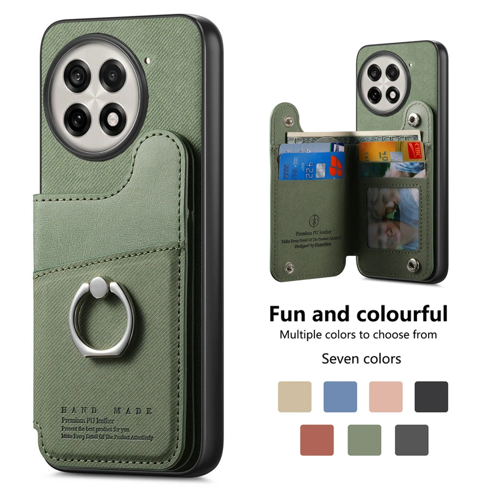 محفظة مزدوجة الزر من الجلد المغناطيسي بطاقة RFID كابا لهاتف Oneplus 13 5G حافظة فاخرة One Plus 13R Oneplus13 Ace 5 Pro حافظة خلفية