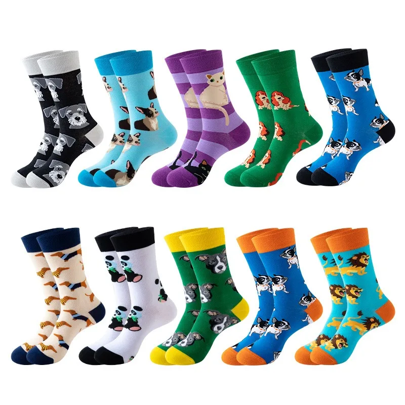 Fun Socks,Funny Socks for Men Novelty Crazy Crew Dress Socks,Cool Cute Animal Food Graphic Animal Socks