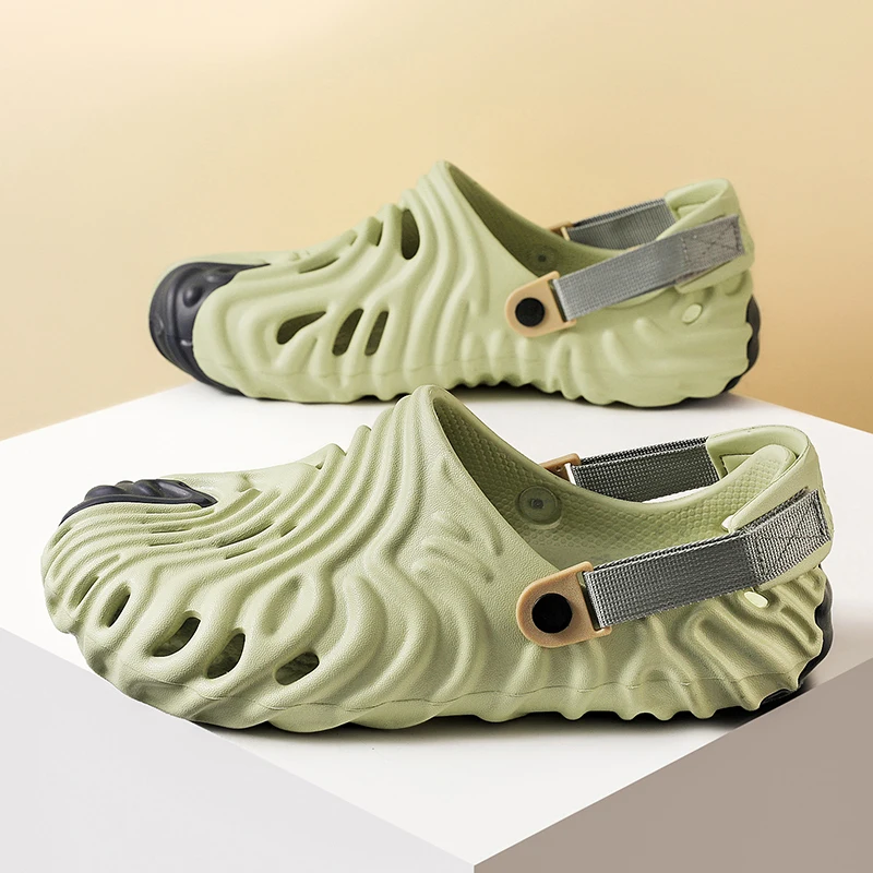 Men's Thick Sole Sandals Summer Outdoor Sports Soft Bottom Beach Shoes EVA Material Comfortable Casual Couple Style Sandals