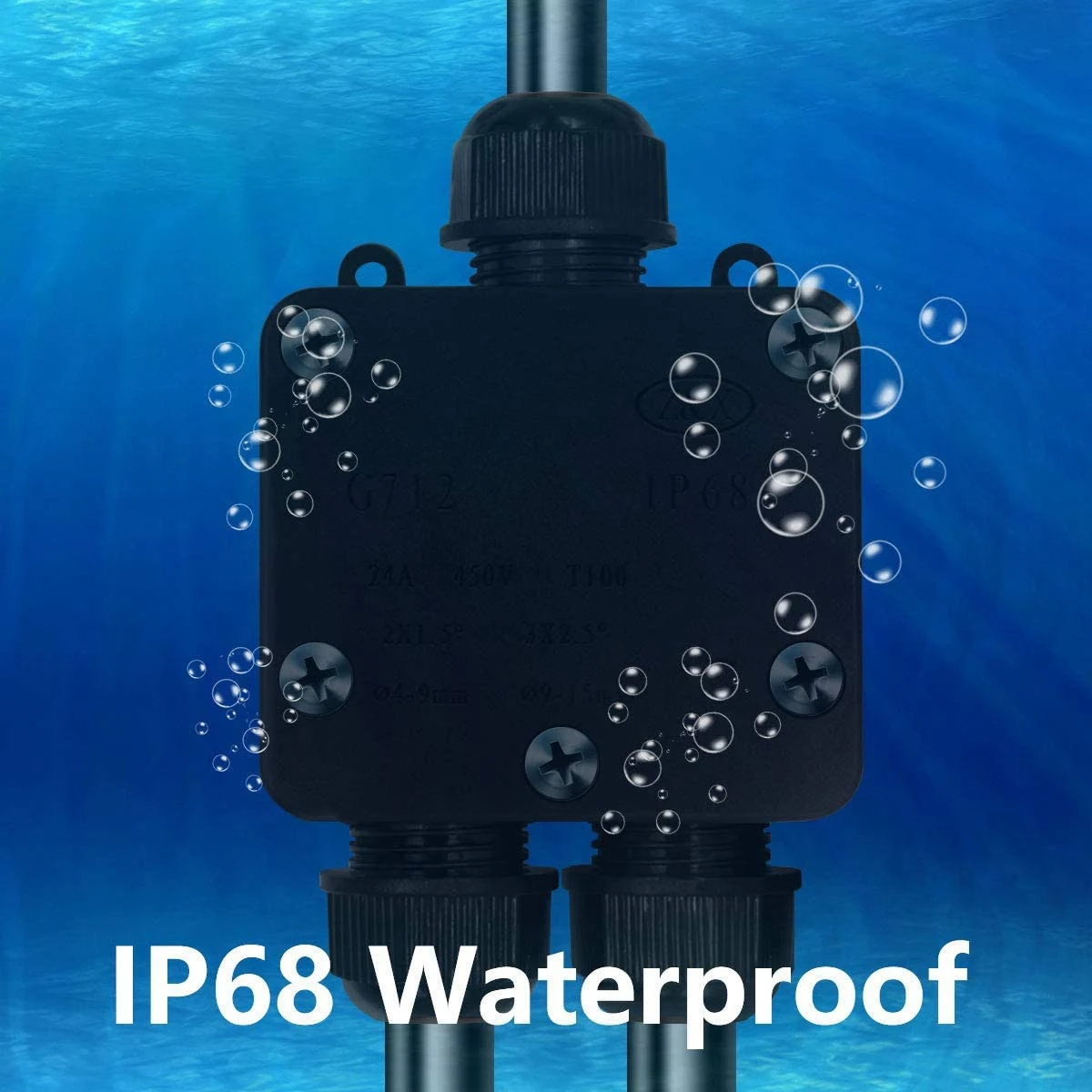 ABRO-Waterproof Junction Box IP68 Outdoor Gland Electrical Junction Box With 3 Cable Connector For 4-15 Mm Diameter Cable