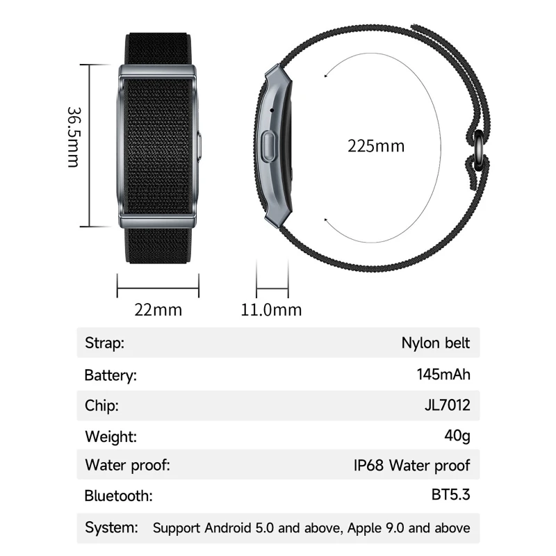 Smart Bracelet Heart Rate,Blood Oxygen,Body Temperature,Sleep,HRV Female Physiological Cycle Monitor with Woven&Silicone Strap