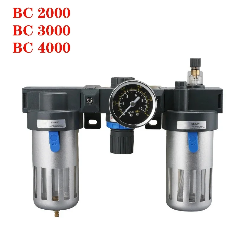 

Type BC2000 Air Source Treatment Unit Oil Water Separator Processor Filter Lubricator Air Compressor Pressure Regulator