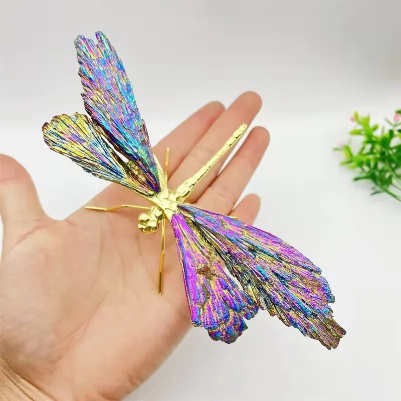 New product natural man made angel aura quartz crystals dragonfly folk crafts for wedding souvenirs gift