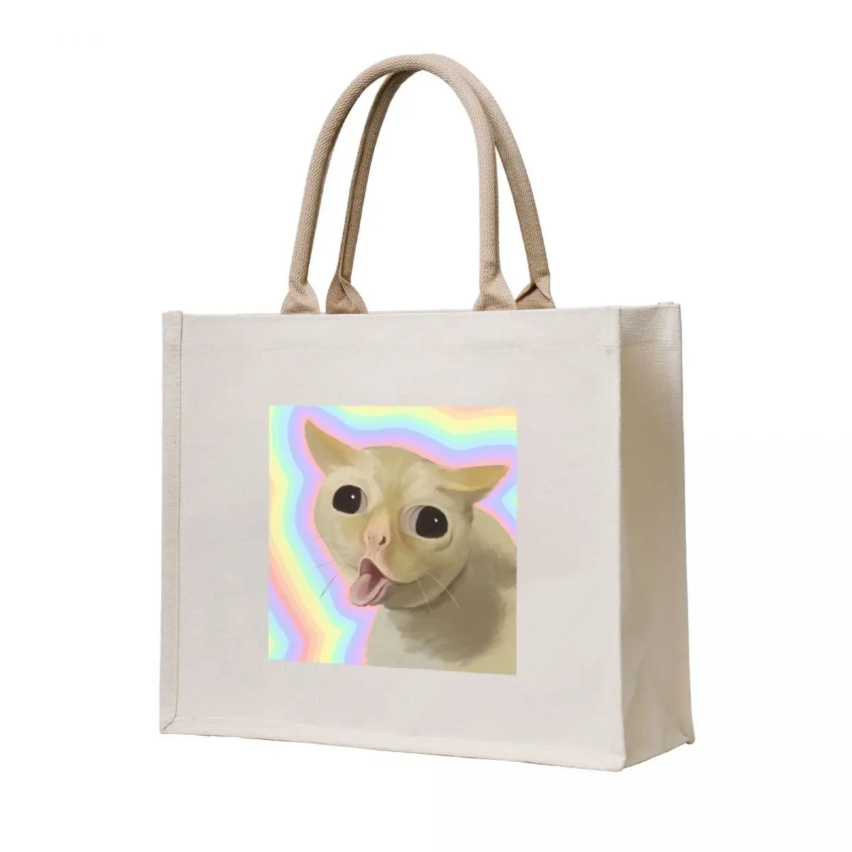 

Coughing cat, this is how little kids cough meme Tote Bag tote bag woman Canvas shoulder bag Cloth bags