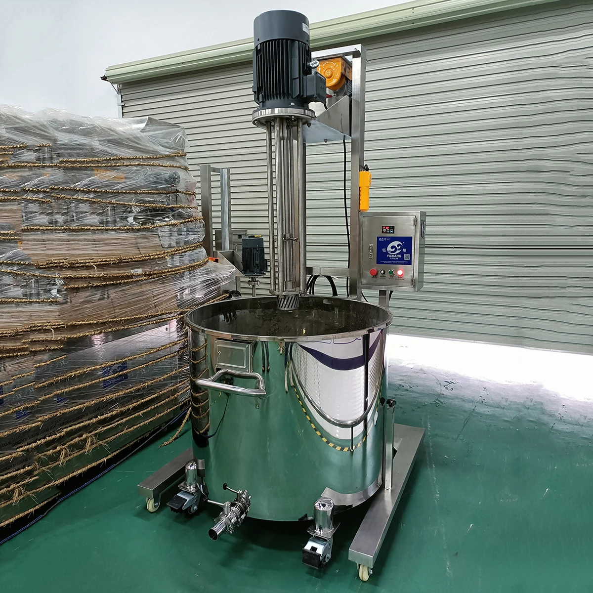 Pneumatic Lifting High-Speed Shearing Disperser Mixer Homogenizer with 200L Max Loading Capacity for  Chemical Use