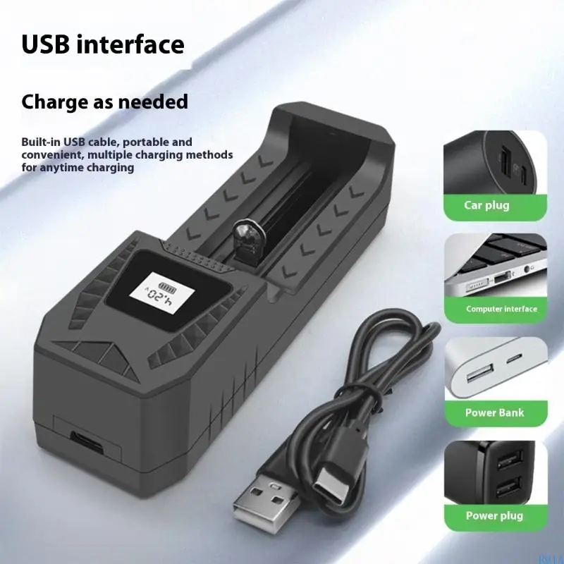 R91A LCD 배터리 충전 유형 C 1000MA 지능형 충전 26650/21700/18650