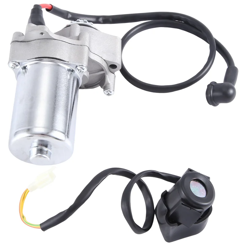 AB61-Starter Motor & Solenoid Relay For 50Cc 70 Cc 90Cc 100Cc 110Cc 125Cc ATV Dirt Bikes Go Karts Chinese Pit Bike Quad 4 Wh