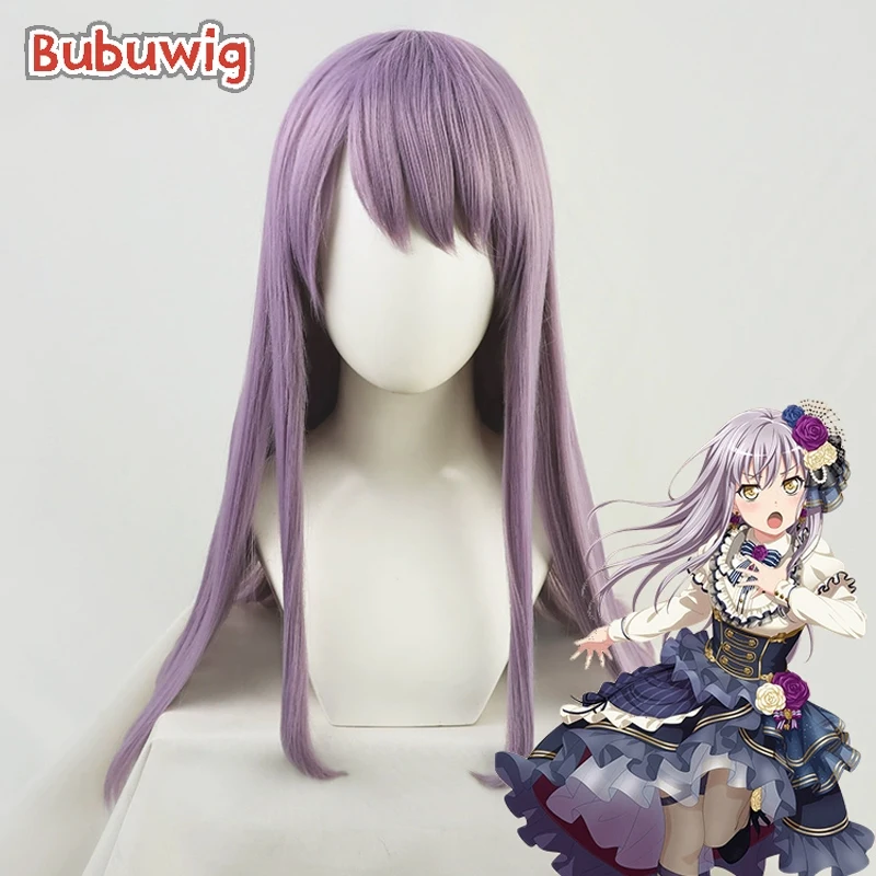 Bubuwig Synthetic Hair Minato Yukina Cosplay Wigs BanG Dream! Minato Yukina 65cm Women Long Straight Purple Wig Heat Resistant