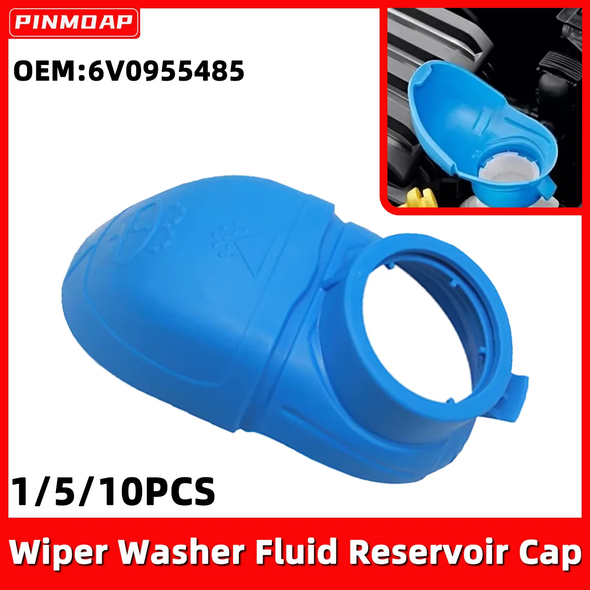 

PINMOAP Car Wiper Cleaning Fluid Reservoir Cover Is Suitable For Audi VW SKODA Water Bottle Cover Replacement Part 6V0955485